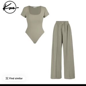 Elegant Wide Leg Jumpsuit in Sage (tiktok shop)